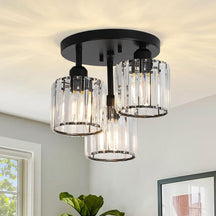 CrystalAura - Elegant Semi-Flush Mount Ceiling Light for Sophisticated Spaces