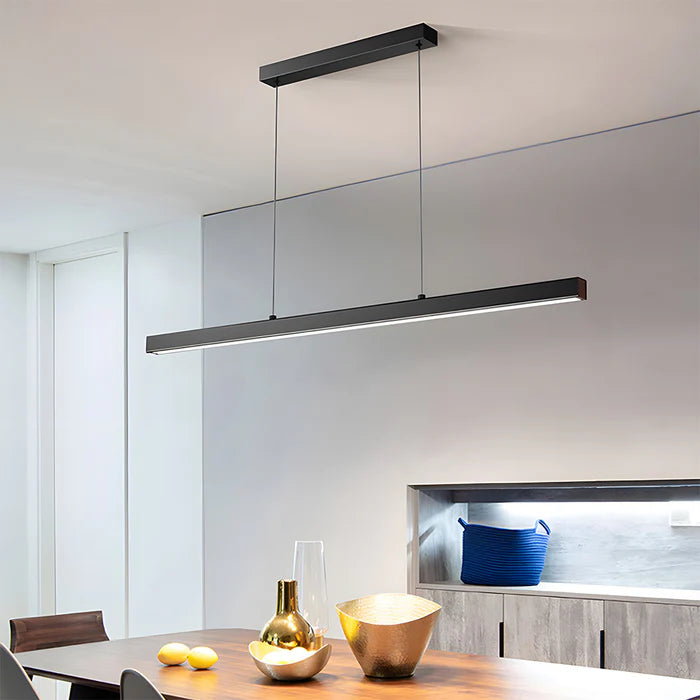 LineGlow - Minimalist One-Line LED Pendant Light for a Sleek Dining Room