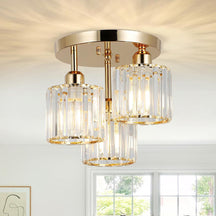 CrystalAura - Elegant Semi-Flush Mount Ceiling Light for Sophisticated Spaces