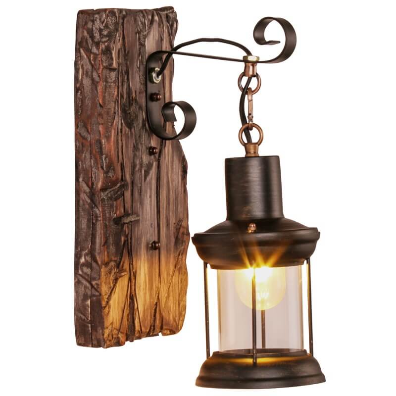 RusticBeam - Vintage Lantern Style Wall Sconce with Industrial Charm