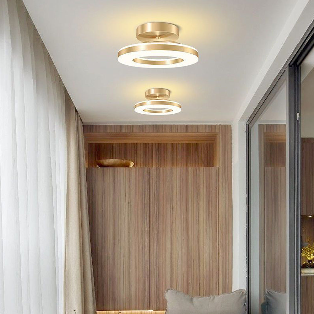 LuxeGlow – Modern Iron LED Ceiling Light for a Glamorous Hallway