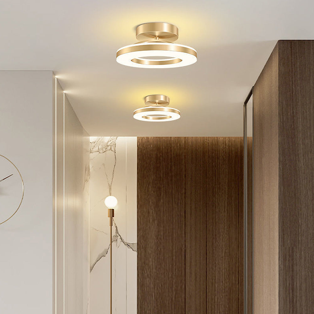 LuxeGlow – Modern Iron LED Ceiling Light for a Glamorous Hallway