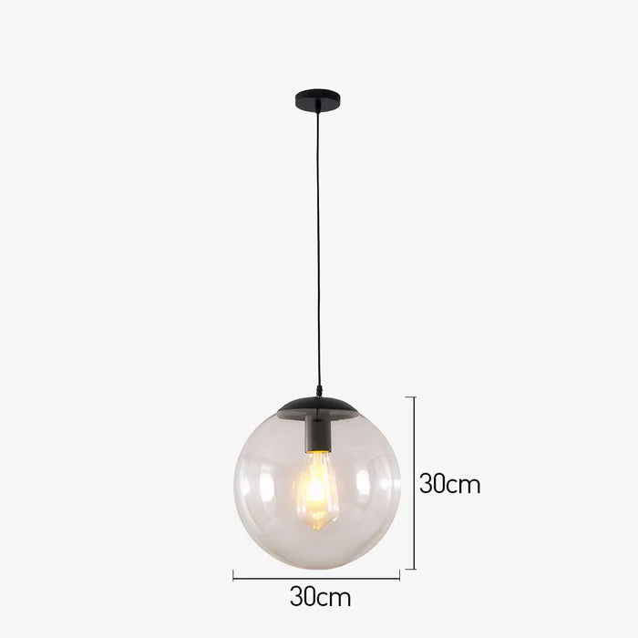 LumiOrb – Nordic Round Glass Pendant Light for a Modern Kitchen