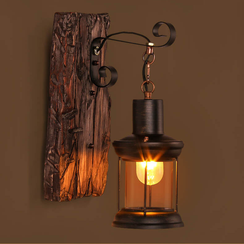 RusticBeam - Vintage Lantern Style Wall Sconce with Industrial Charm