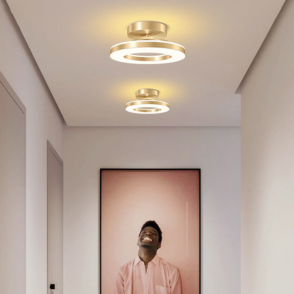 LuxeGlow – Modern Iron LED Ceiling Light for a Glamorous Hallway