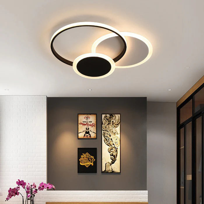 RoundGlow – Elegant LED Flush Mount Ceiling Light for a Sophisticated Bedroom