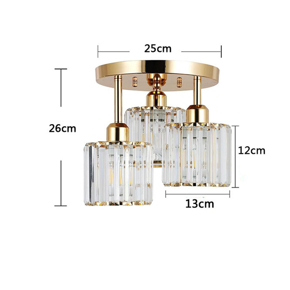 CrystalAura - Elegant Semi-Flush Mount Ceiling Light for Sophisticated Spaces