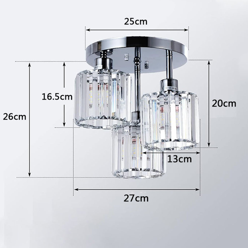 CrystalAura - Elegant Semi-Flush Mount Ceiling Light for Sophisticated Spaces