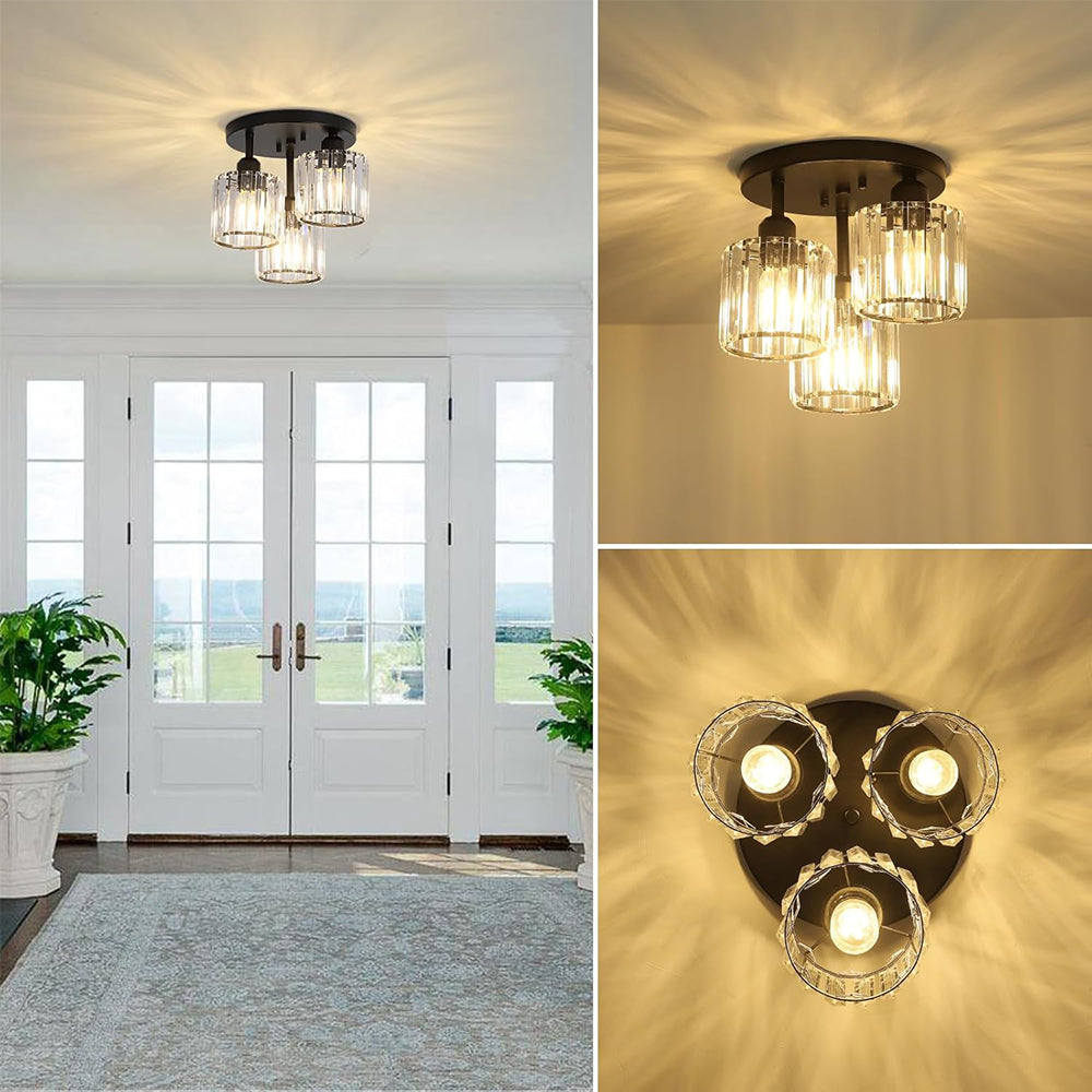 CrystalAura - Elegant Semi-Flush Mount Ceiling Light for Sophisticated Spaces