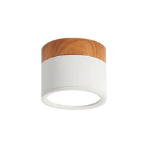 LumiTone – Modern Cylindrical Ceiling Light with Wooden Accent & LED Glow