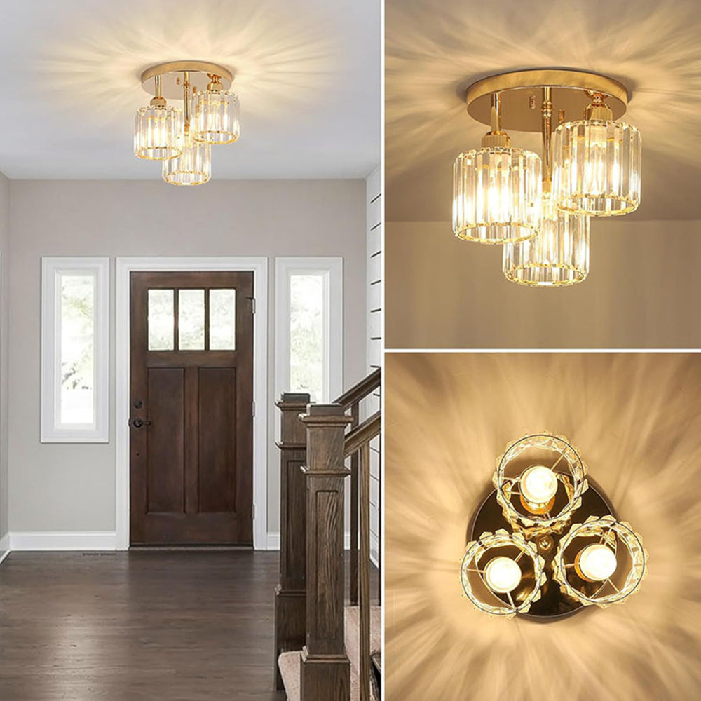 CrystalAura - Elegant Semi-Flush Mount Ceiling Light for Sophisticated Spaces