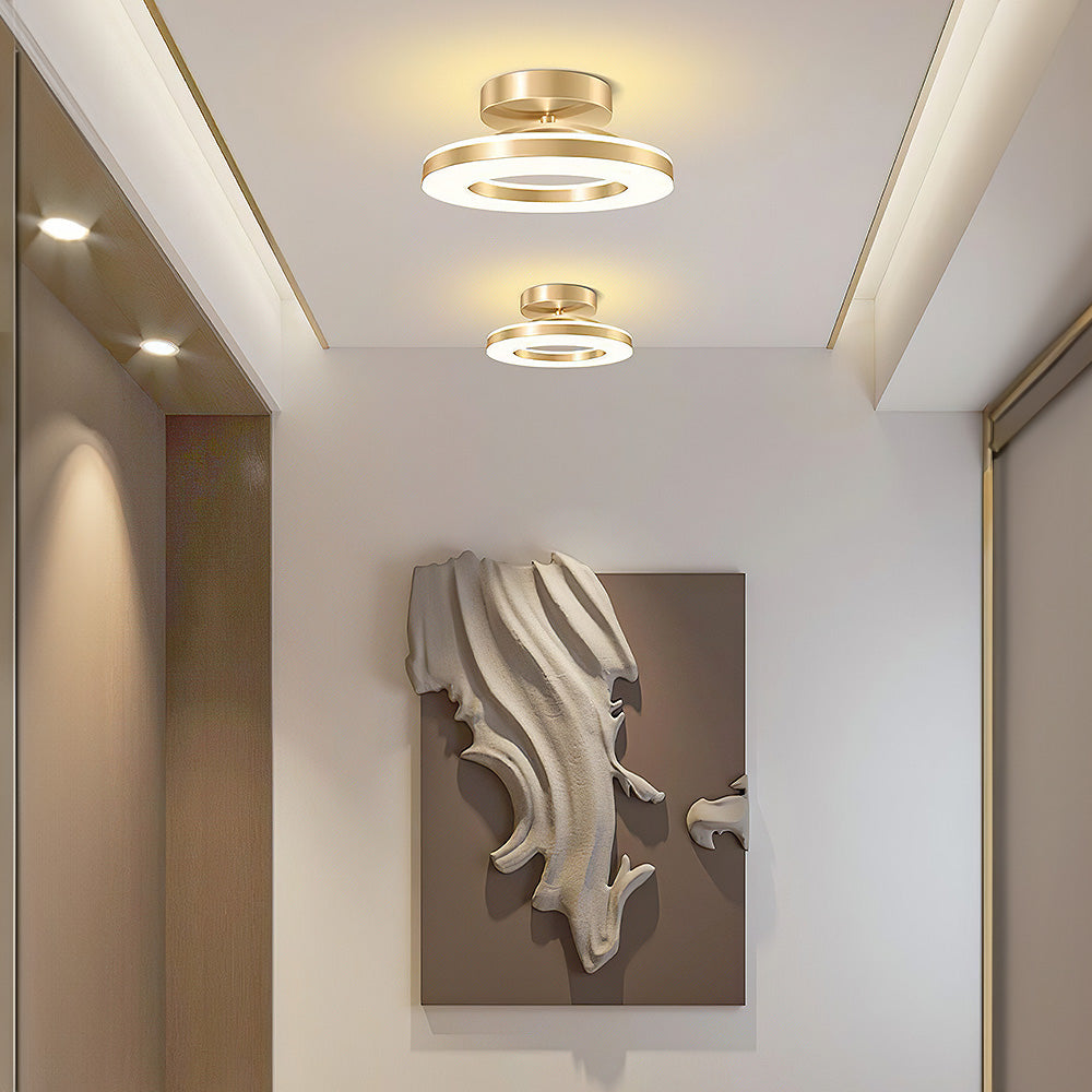 LuxeGlow – Modern Iron LED Ceiling Light for a Glamorous Hallway