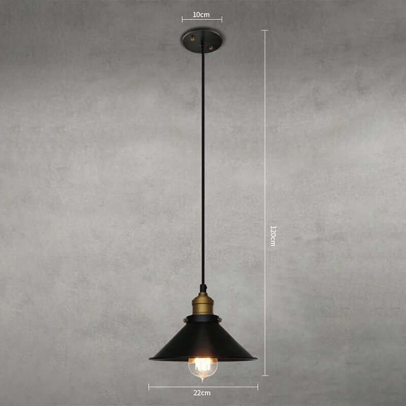 BrassGlow – Vintage Industrial Cone Pendant Light for Classic Ambiance