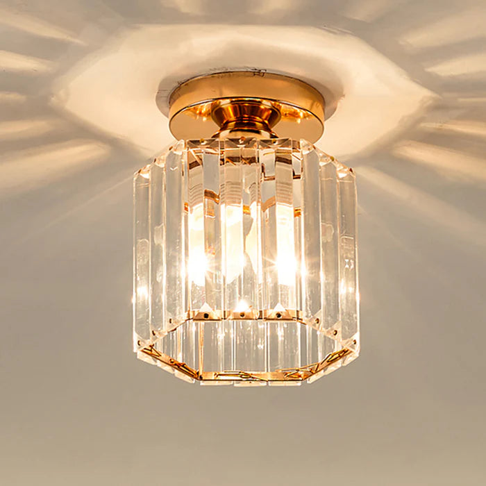 NovaGlow - Modern semi-flush ceiling light with sparkling crystal accents