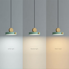 GlowWood - Colorful Round Wood LED Pendant Light for Stylish and Bright Space