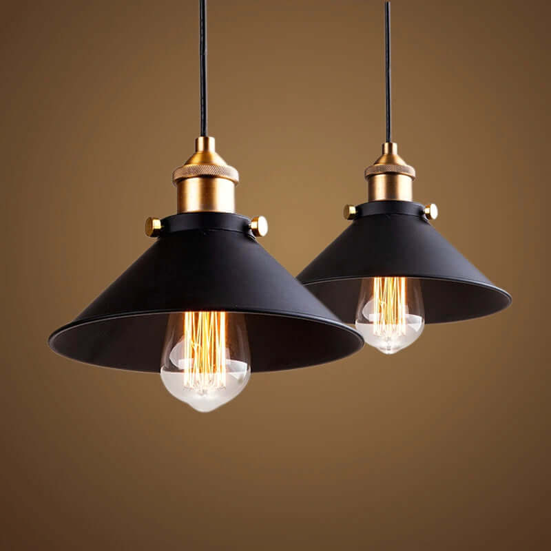 BrassGlow – Vintage Industrial Cone Pendant Light for Classic Ambiance