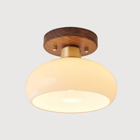 AuraLuxe - Artistic Round Glass Ceiling Light for Hallway Elegance