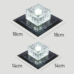 LuxeGlow - Modern square ceiling light with sparkling crystal accents