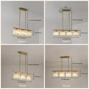 LuxeLume – Modern Crystal -Light Pendant Chandelier for Dining Room & Kitchen