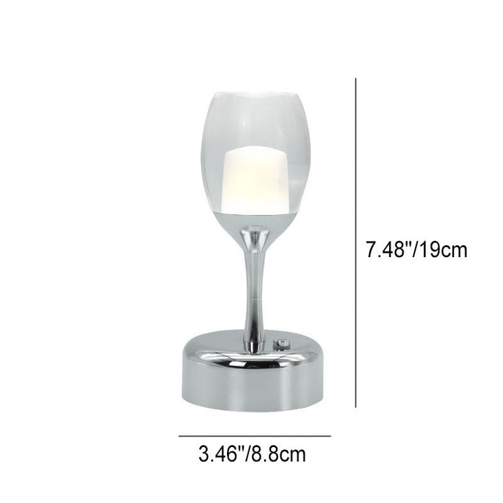 VinaGlow - Elegant wine glass-shaped USB LED night lamp with soft glow