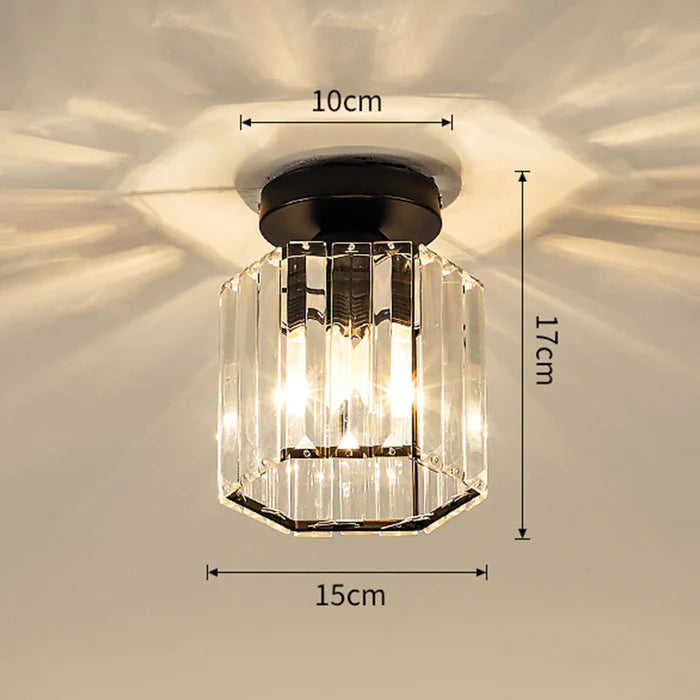 NovaGlow - Modern semi-flush ceiling light with sparkling crystal accents