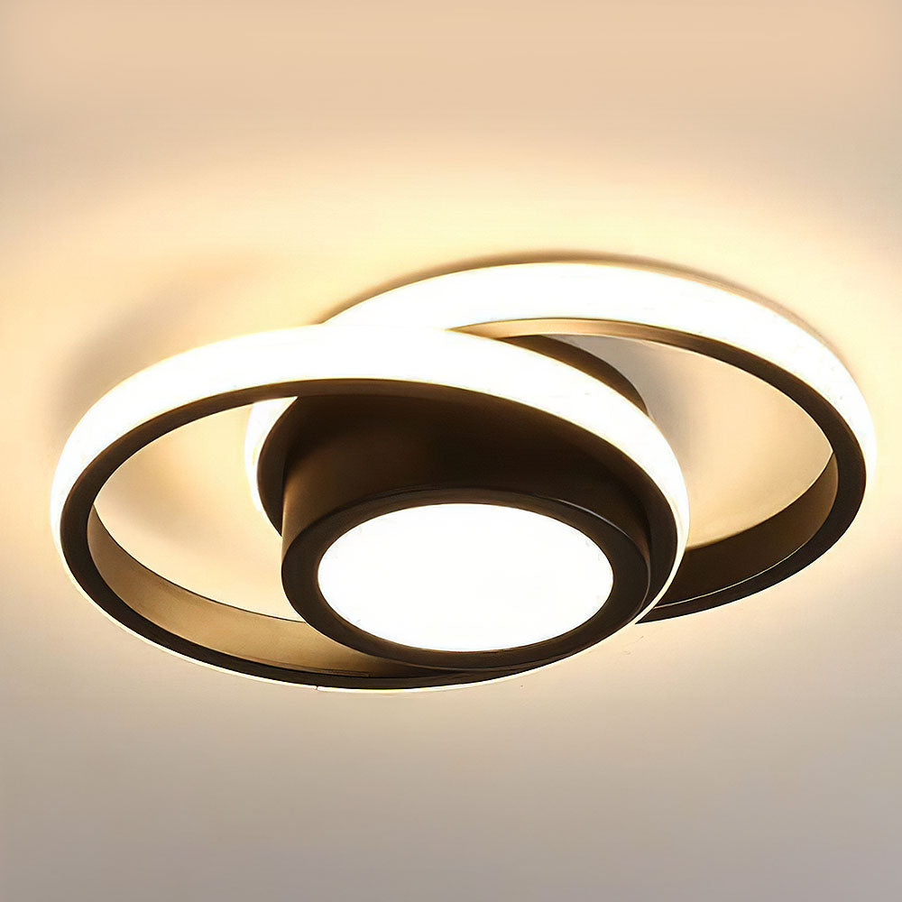 LunaGlow - Minimalist Double Ring LED Ceiling Lamp for Modern Interiors