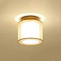 LumeVintage - Retro Flush Mount Ceiling Light with Classic Drum Shade for Living Room