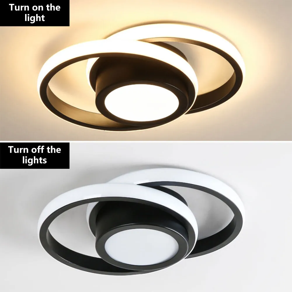 LunaGlow - Minimalist Double Ring LED Ceiling Lamp for Modern Interiors