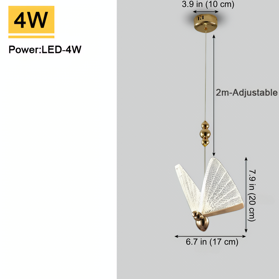 ButterflyGlow – Elegant Pendant Light with Artistic Butterfly Design and LED Illumination