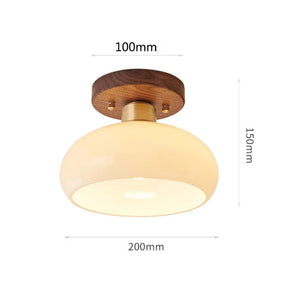 AuraLuxe - Artistic Round Glass Ceiling Light for Hallway Elegance