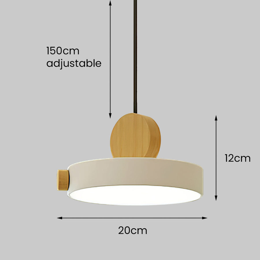 GlowWood - Colorful Round Wood LED Pendant Light for Stylish and Bright Space