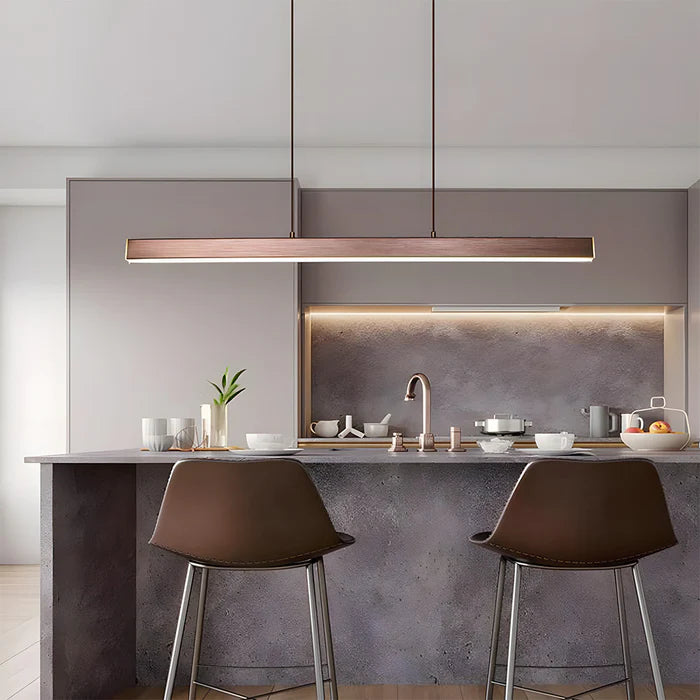 LineGlow - Minimalist One-Line LED Pendant Light for a Sleek Dining Room