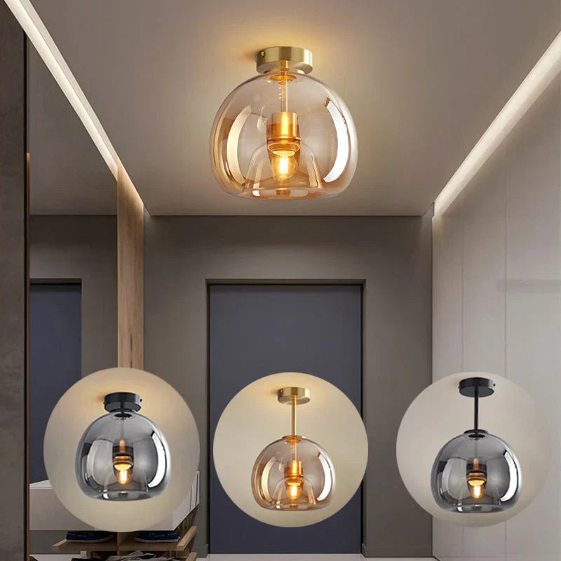 LumiSphere – Elegant Dome Glass Ceiling Light with a Contemporary Glow