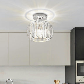 CrystalGlow - Elegant Crystal Flush Mount Ceiling Light with Modern Luxury Illumination