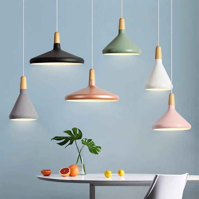 GlowCone - Modern Pendant Lamp with Macaron Inspired Design and Vibrant Colors