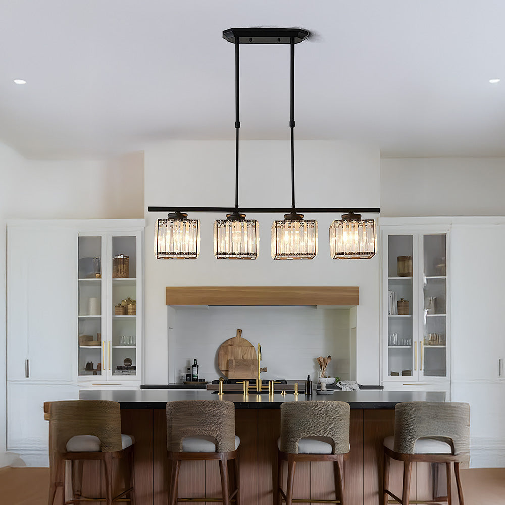 LuxeLume – Modern Crystal -Light Pendant Chandelier for Dining Room & Kitchen