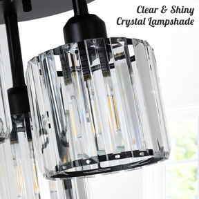 CrystalAura - Elegant Semi-Flush Mount Ceiling Light for Sophisticated Spaces