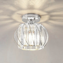 CrystalGlow - Elegant Crystal Flush Mount Ceiling Light with Modern Luxury Illumination