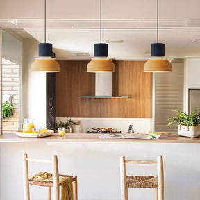 LuxeLume - Modern Color Block Pendant Light with Layered Design