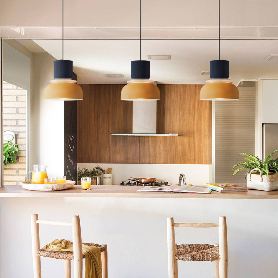 LuxeLume - Modern Color Block Pendant Light with Layered Design