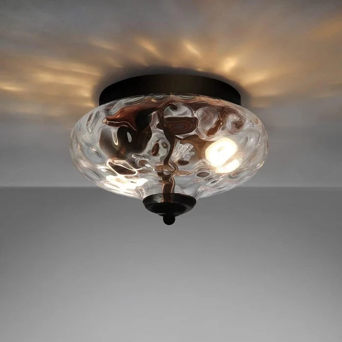 LumoBubble – Modern Glass Ceiling Light with Textured Glow