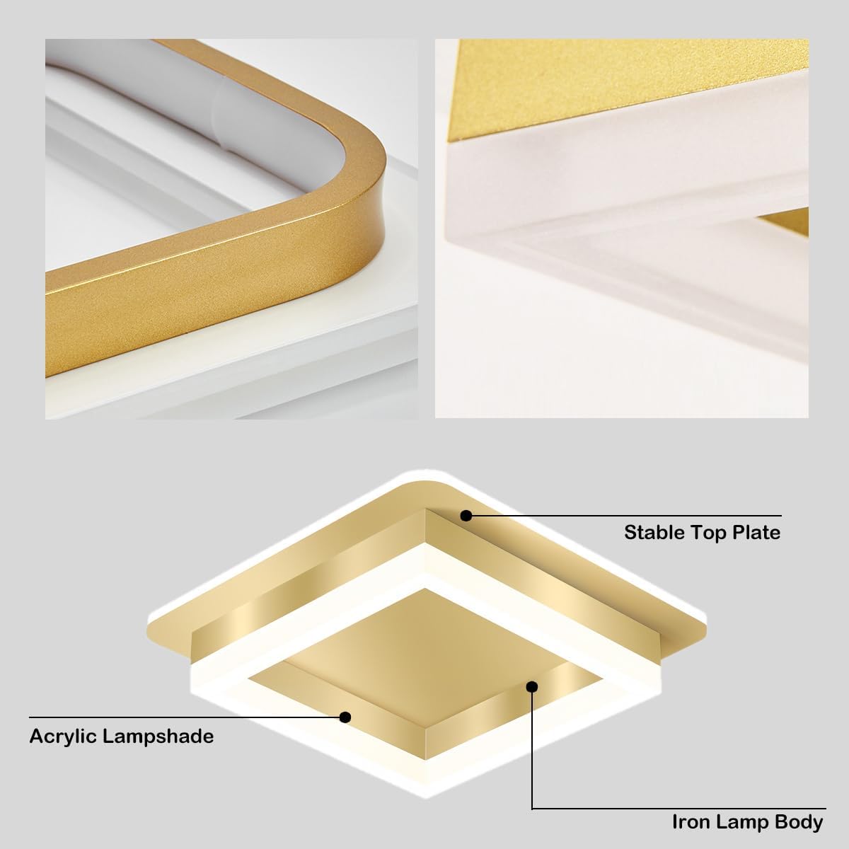 SquareHall - Sleek LED Ceiling Light for Modern Hallways and Bedrooms