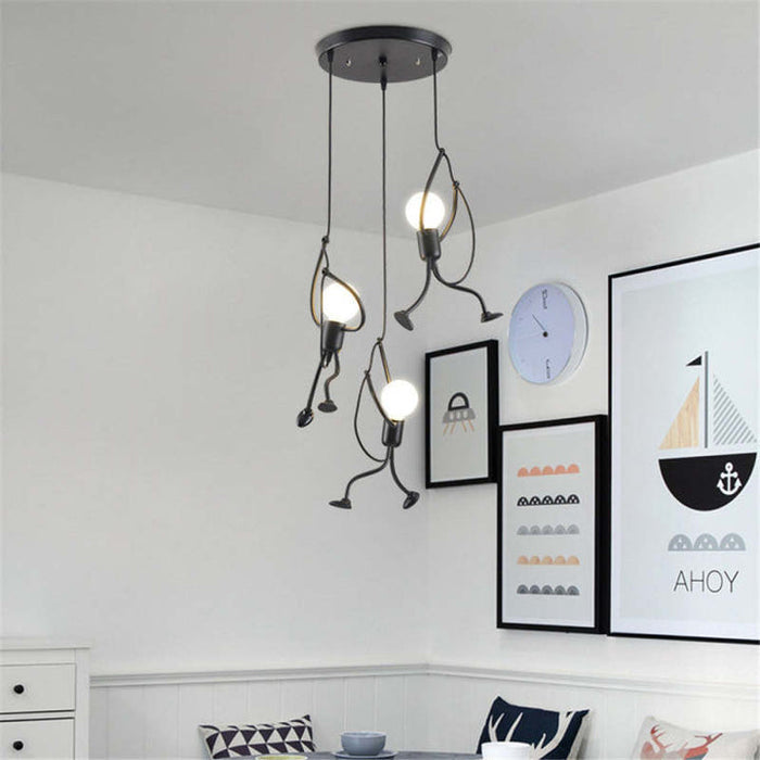 GlowBuddy - Playful Doll Shaped Pendant Light with Adjustable Height for Cheerful Interior