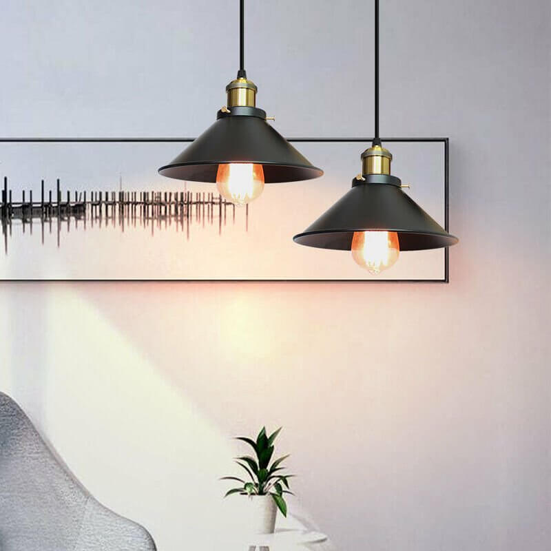 BrassGlow – Vintage Industrial Cone Pendant Light for Classic Ambiance