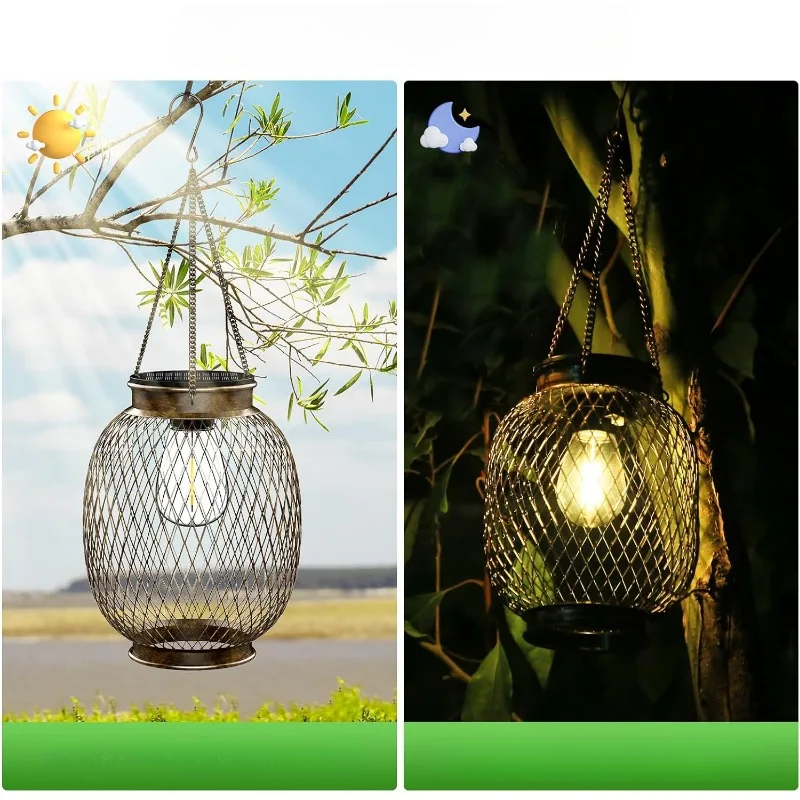 GlowLuxe - Solar Hanging Lanterns for Elegant Outdoor Lighting