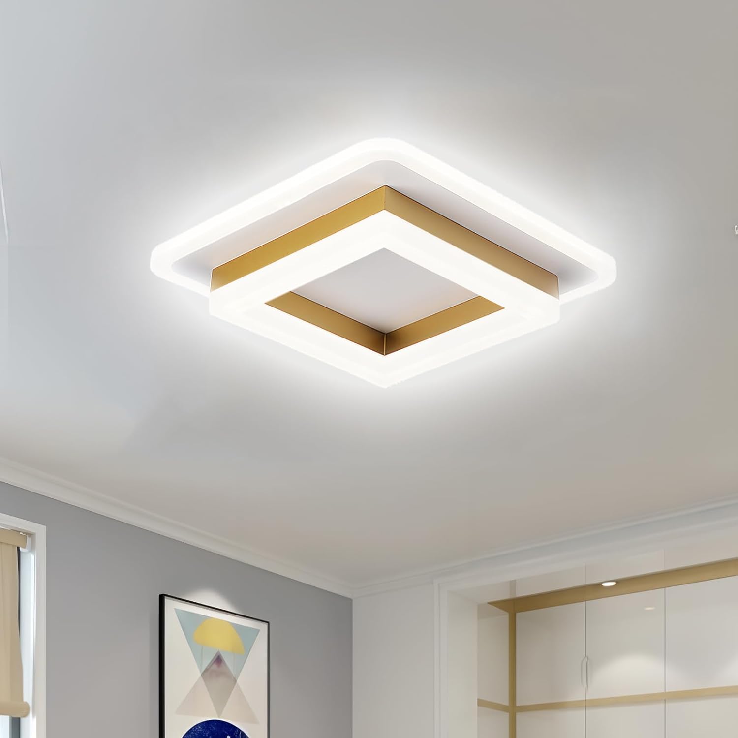 SquareHall - Sleek LED Ceiling Light for Modern Hallways and Bedrooms