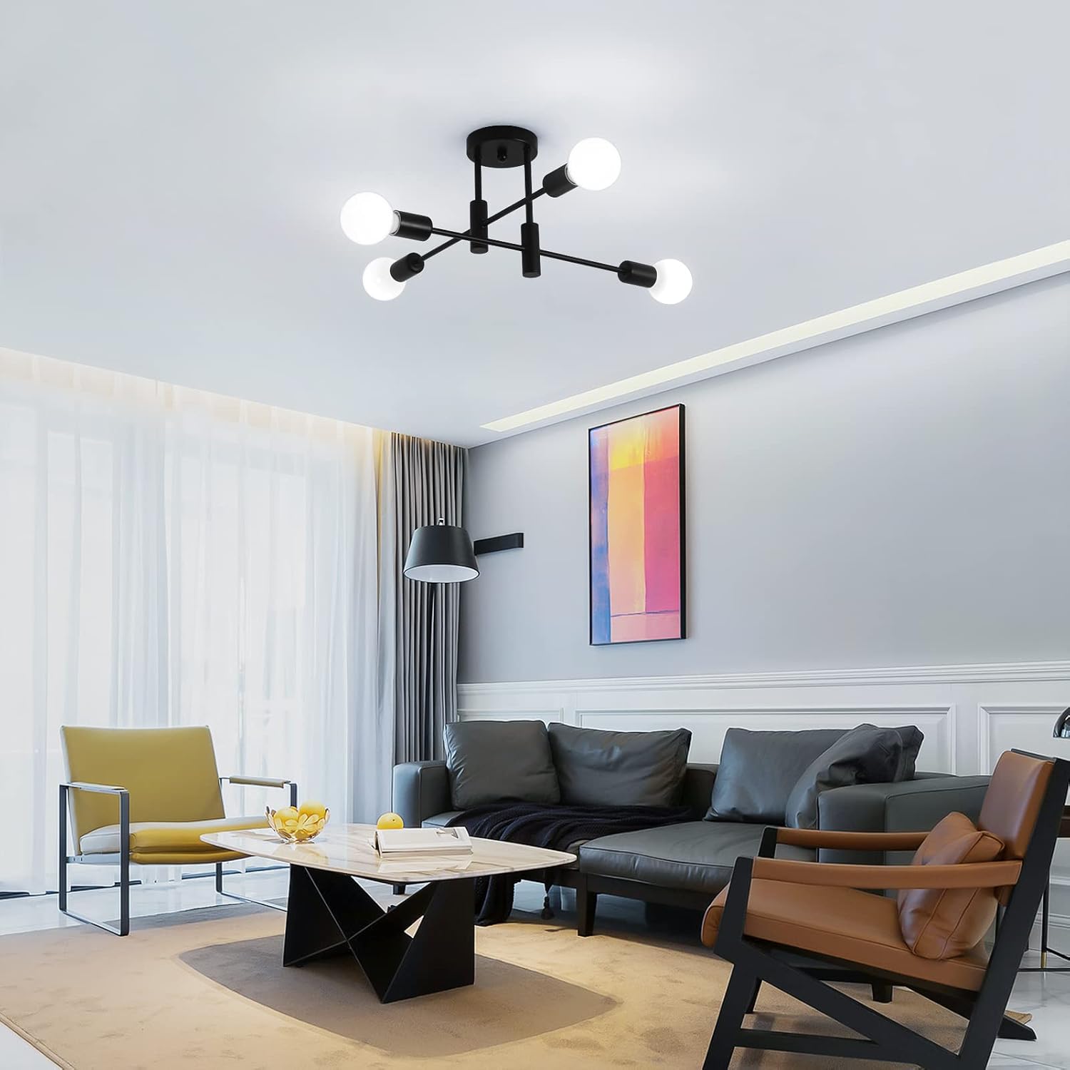 ScandiGlow - Sleek Scandinavian Ceiling Light for Modern Interiors