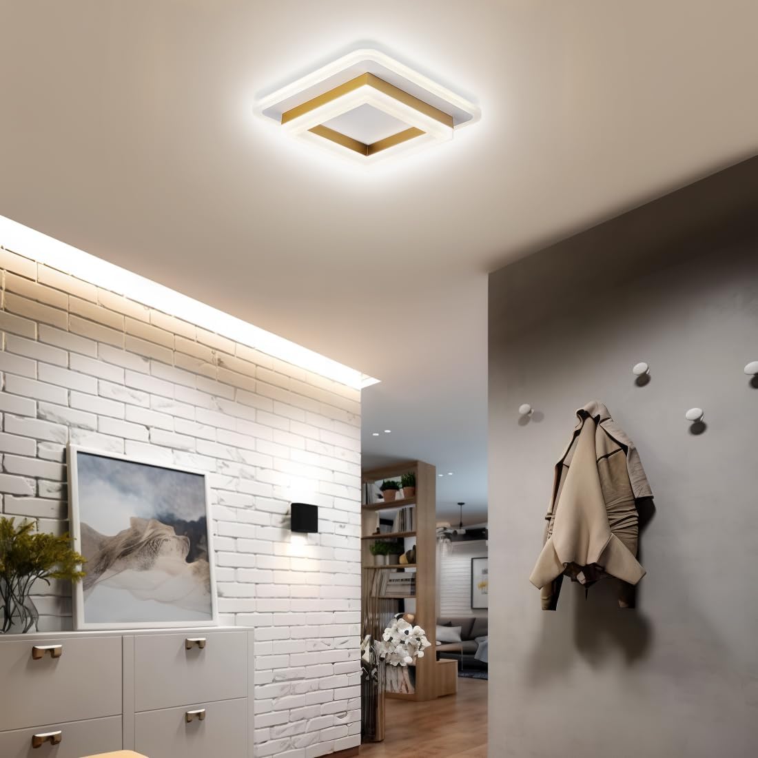 SquareHall - Sleek LED Ceiling Light for Modern Hallways and Bedrooms