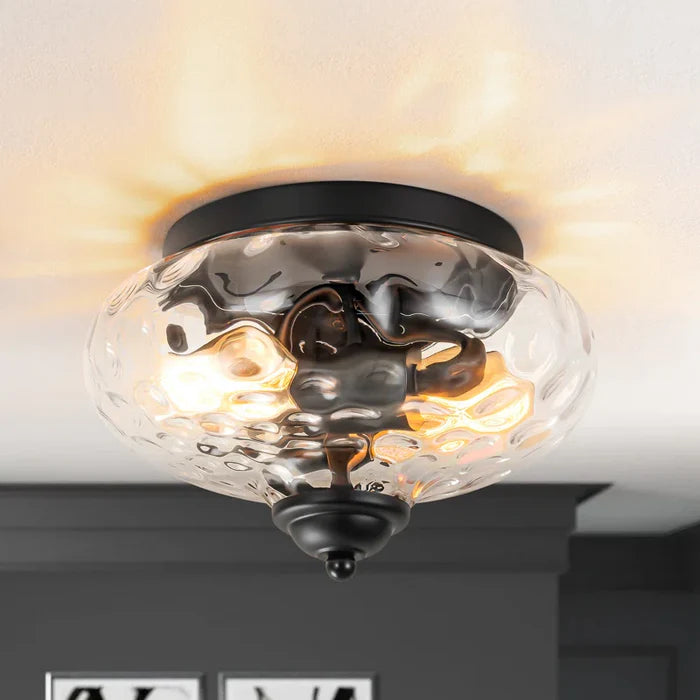 LumoBubble – Modern Glass Ceiling Light with Textured Glow