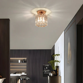 NovaGlow - Modern semi-flush ceiling light with sparkling crystal accents